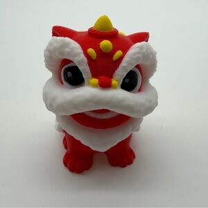 Chibi Lion Dance Figurine 3D Printed Good Luck Charm Or Poker Card Protector